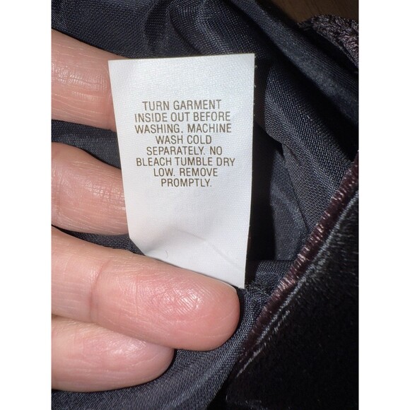 Vintage David Brown x Saks Velvet Maxi Gown Black Satin Puff Sleeves L USA Opera - Picture 11 of 13